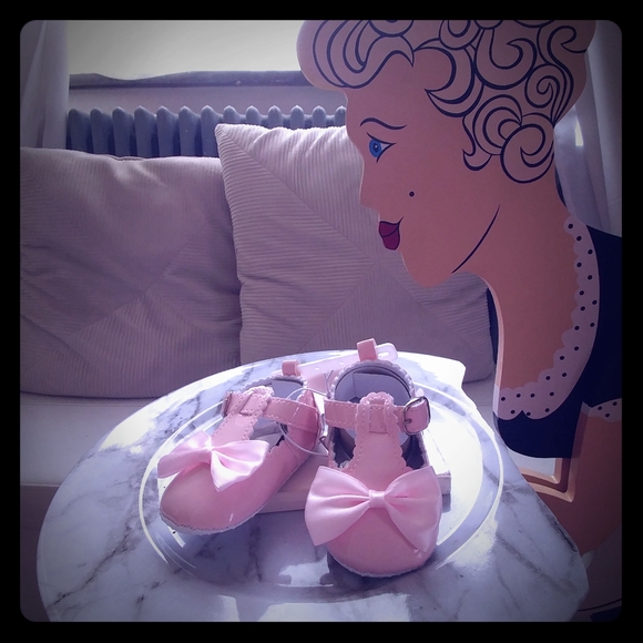 Vegan Leather Crib Shoes NWT Pink Bow Infant 3-6M - Picture 2 of 10